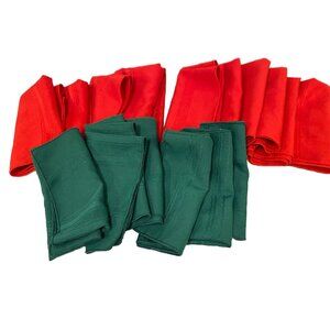 CLOTH NAPKINS Lot 17 Red & Green Christmas  Holiday New Year Party Matched 17 In